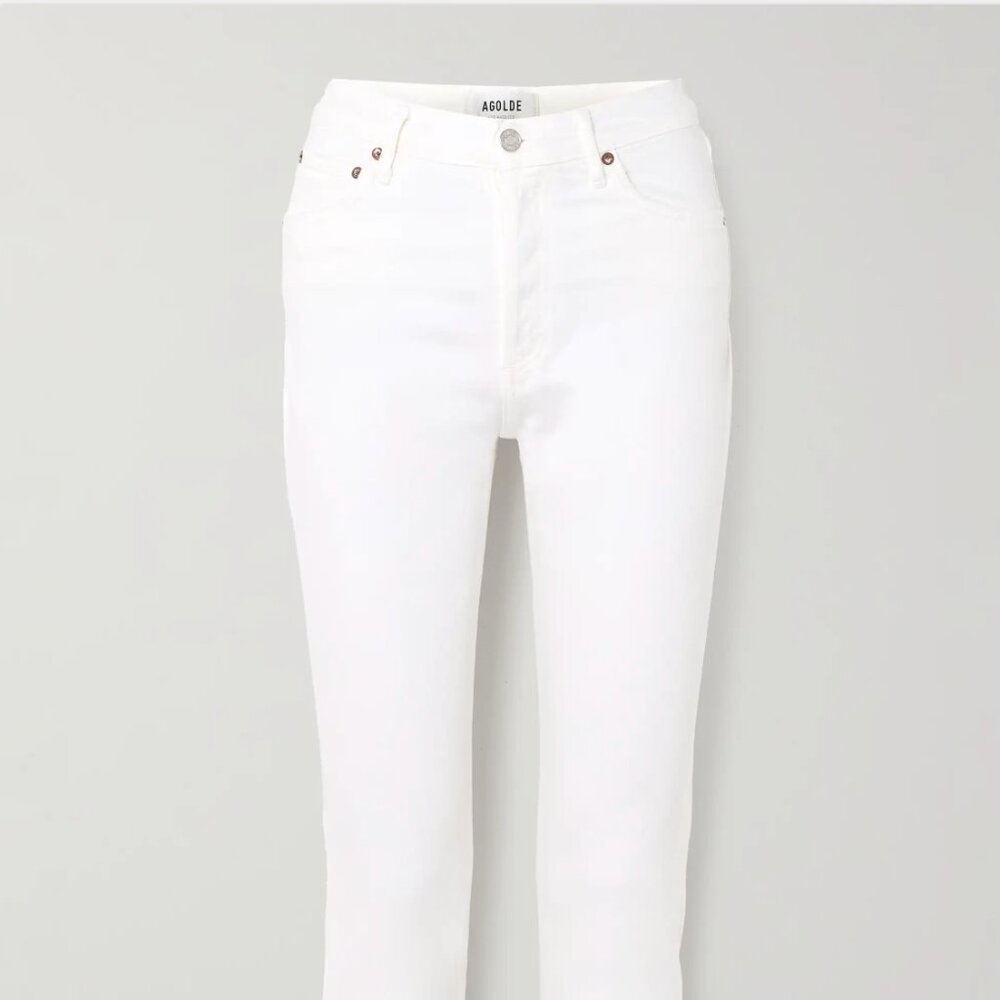 Agolde High Rise White Skinny Jeans